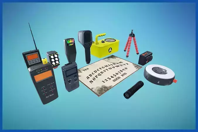 Ghost Hunting Paranormal Equipment Pack Low-poly 3D model