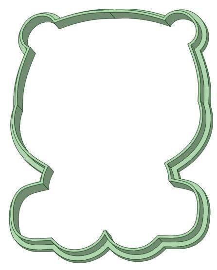 Hipopotamo entero sentado cookie cutter 3D print model_1