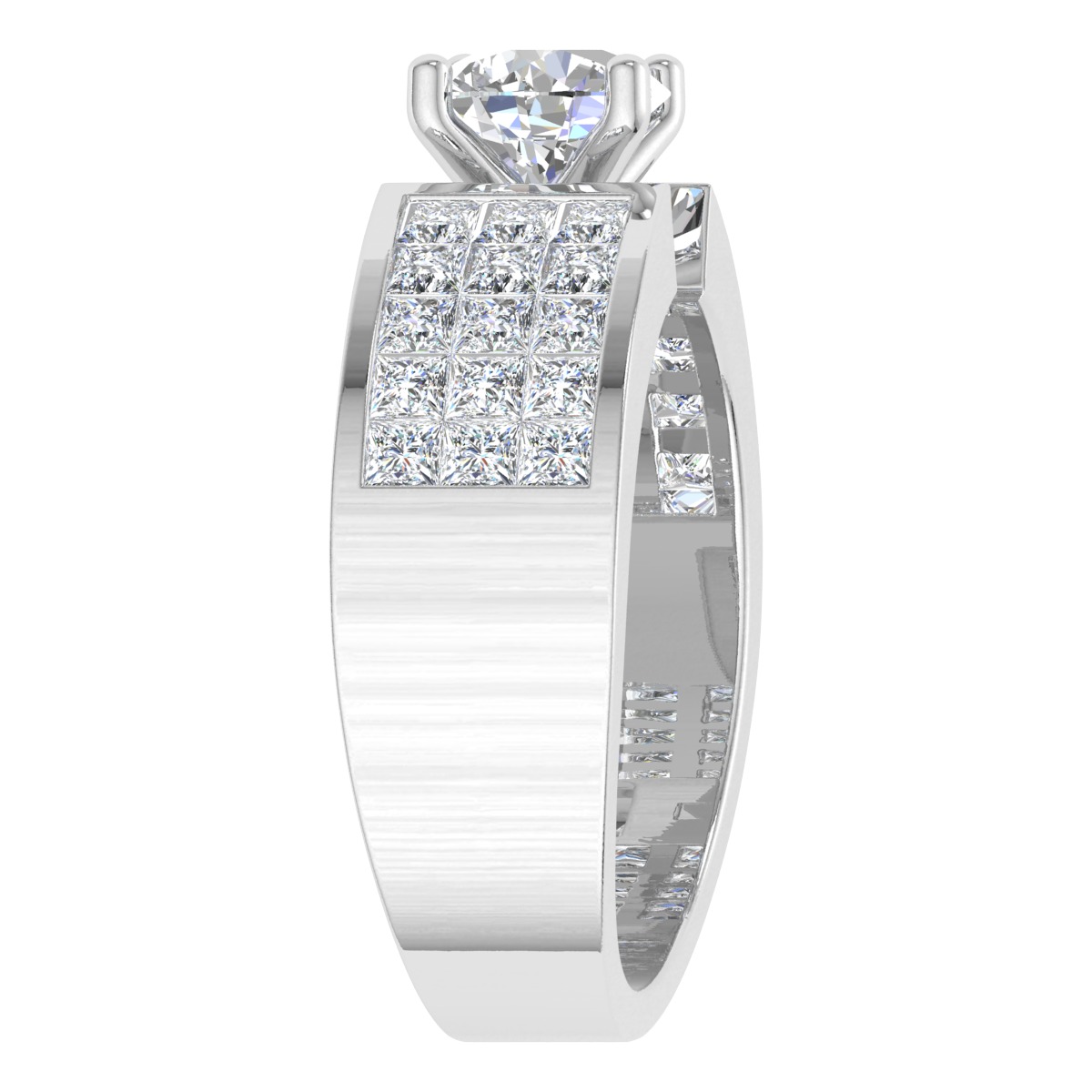 ROUND CUT SOLITER DIAMOND RING 3D print model_4