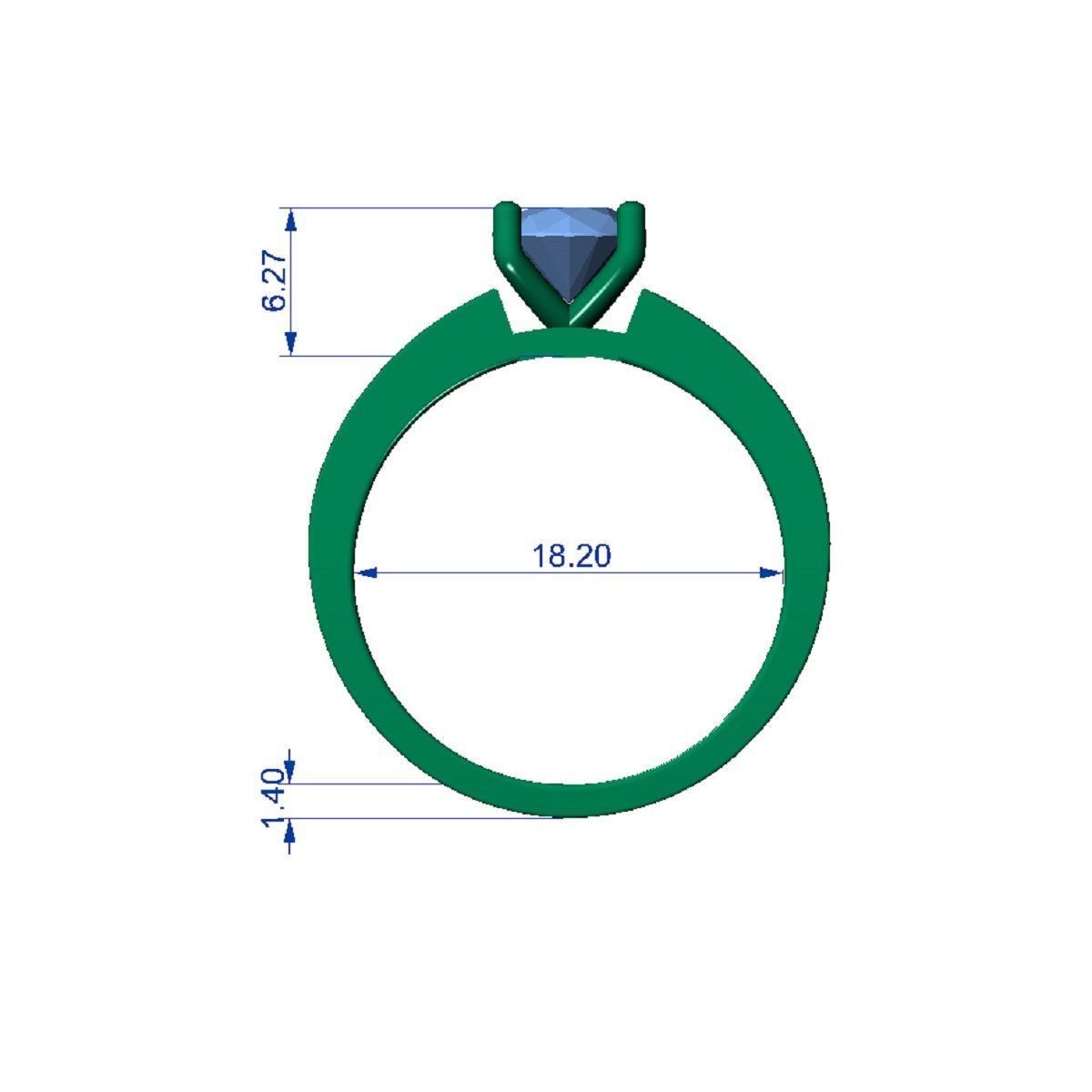 ROUND CUT SOLITER DIAMOND RING 3D print model_11