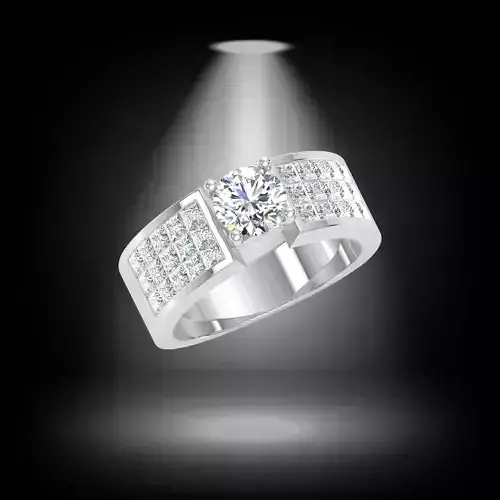 ROUND CUT SOLITER DIAMOND RING