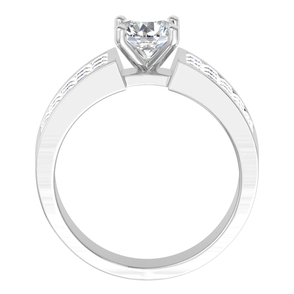 ROUND CUT SOLITER DIAMOND RING 3D print model_3