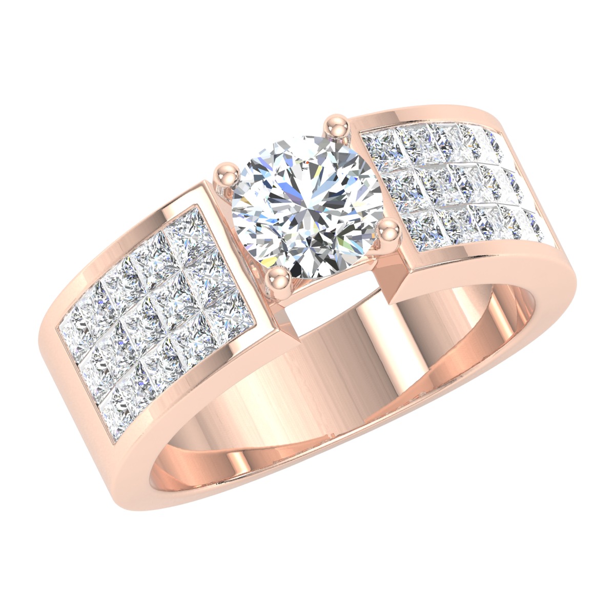 ROUND CUT SOLITER DIAMOND RING 3D print model_6