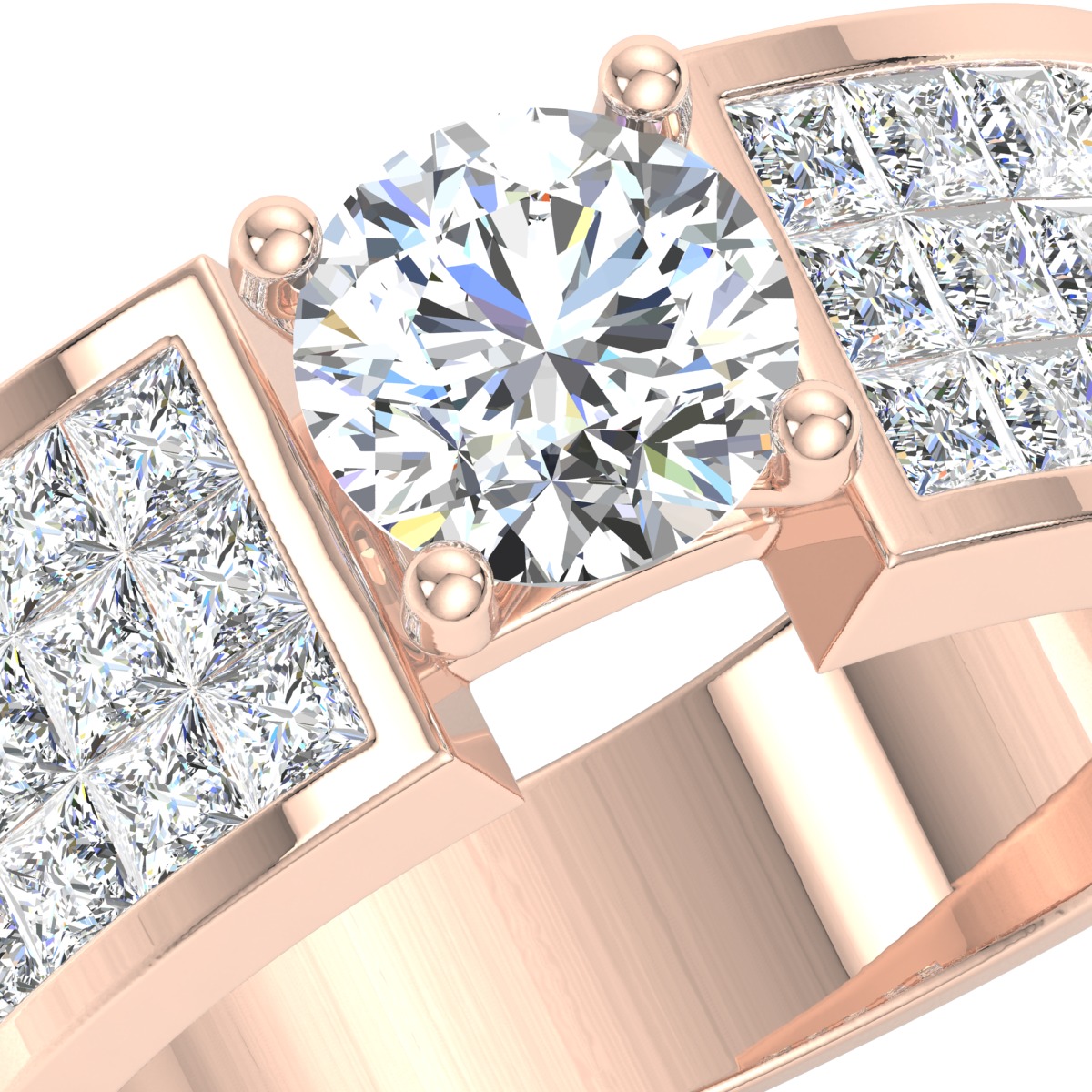 ROUND CUT SOLITER DIAMOND RING 3D print model_7