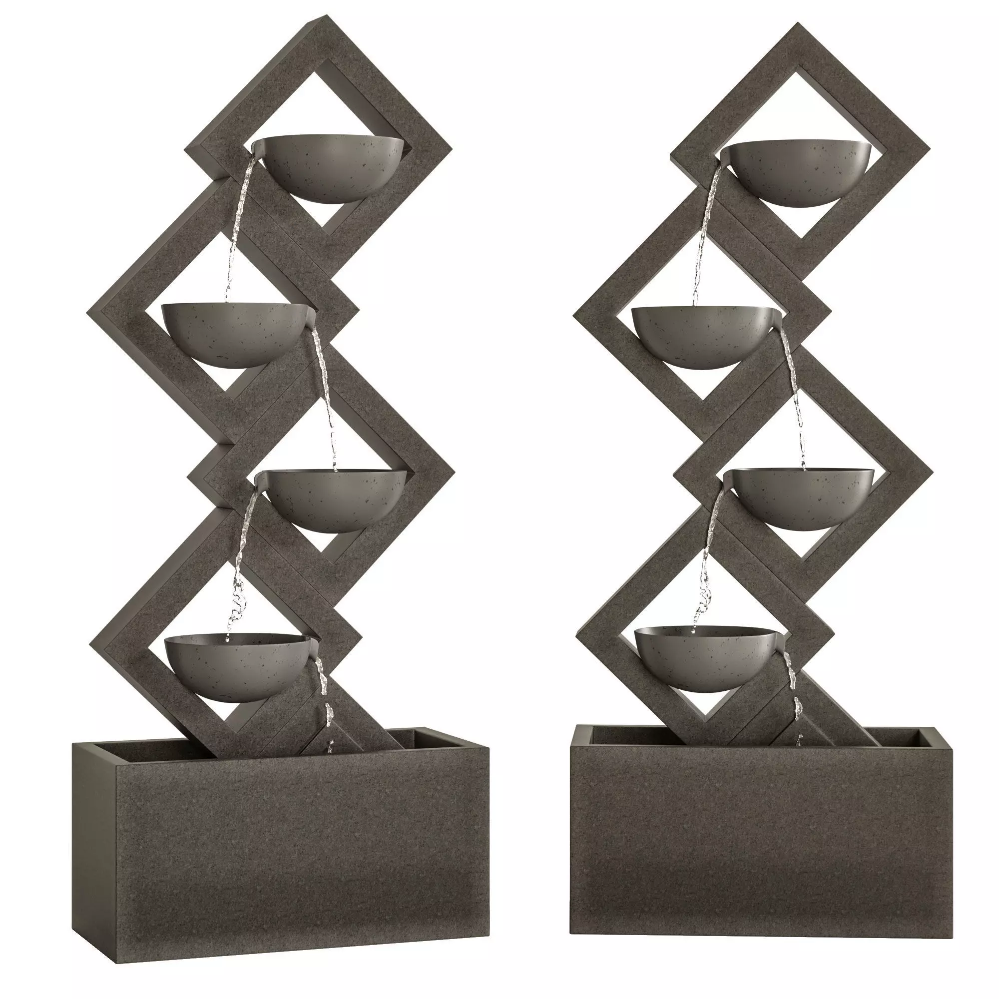 SOOTHING 4 TIER FOUNTAIN WITH LED LIGHTS 3D model_0