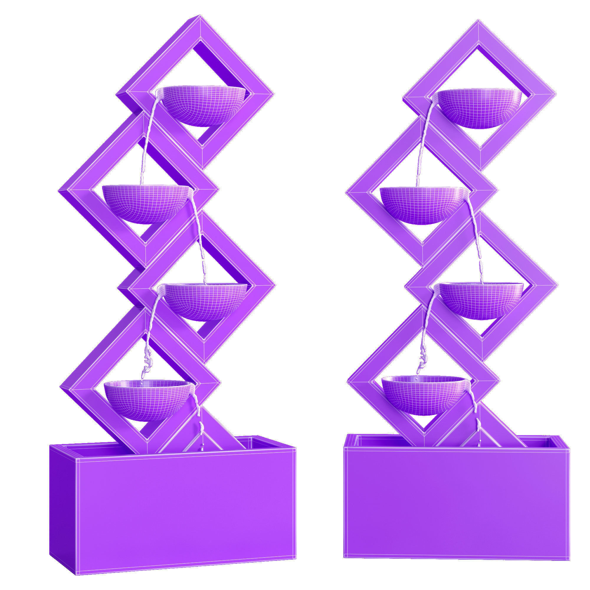 SOOTHING 4 TIER FOUNTAIN WITH LED LIGHTS 3D model_1