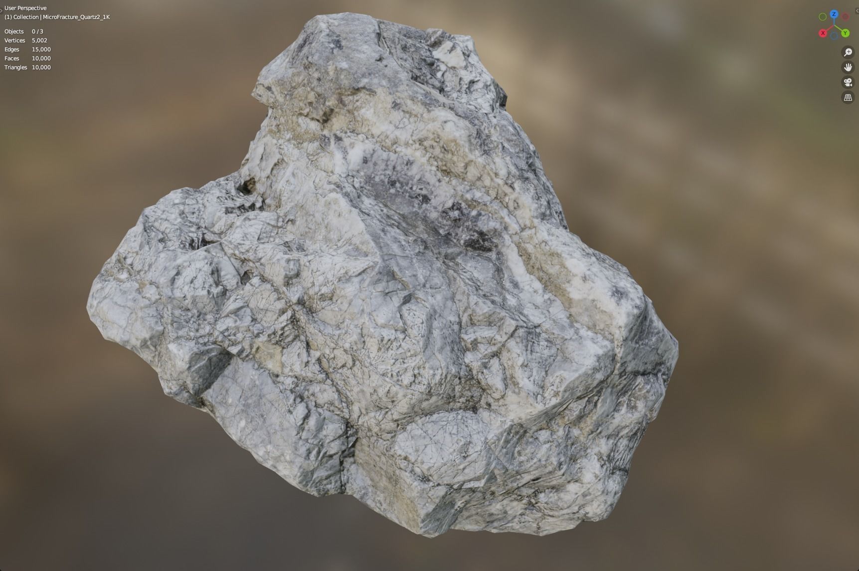 MicroFractured Quartz 2 - 8K Textures  Low-poly 3D model_2