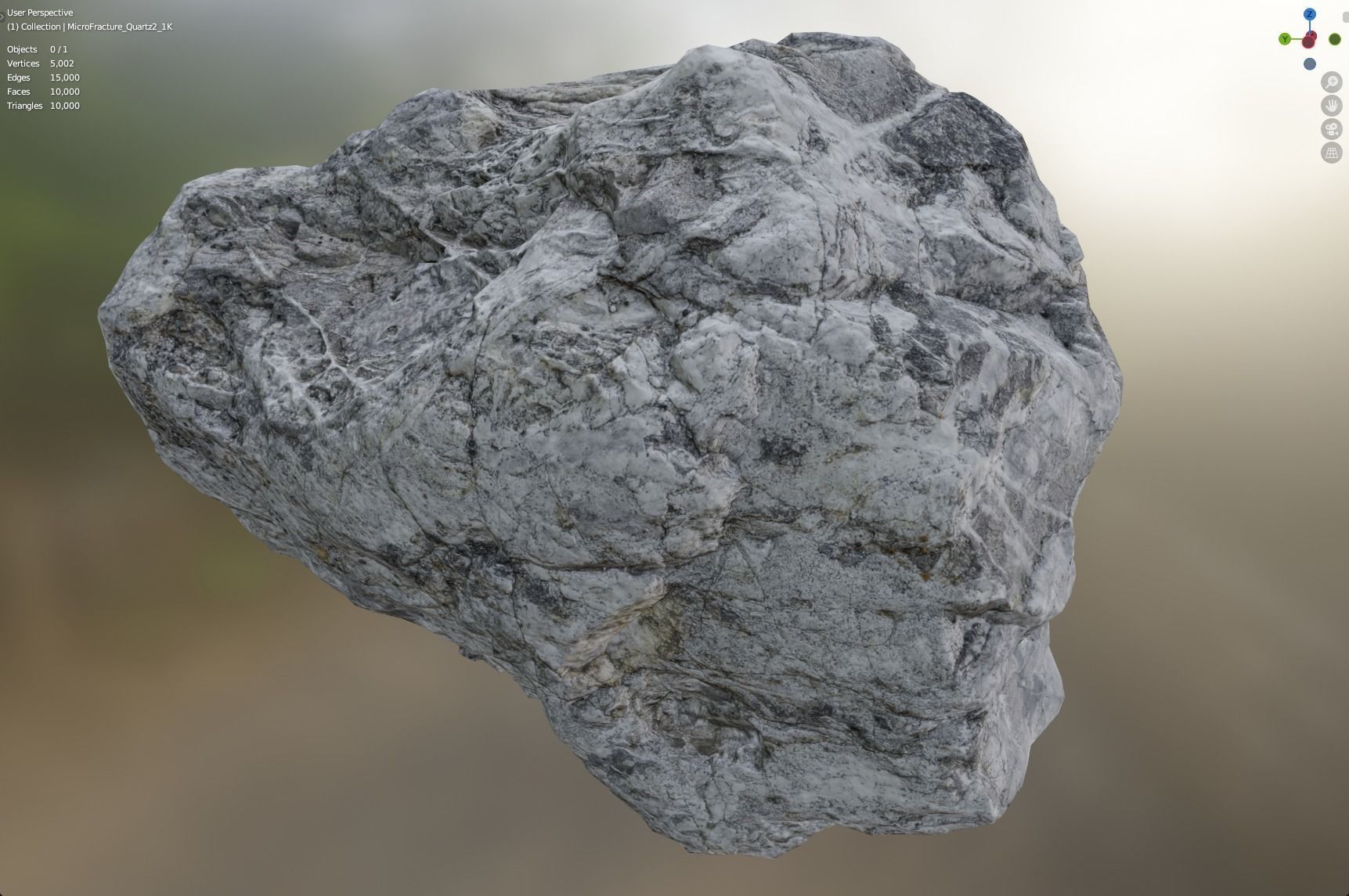 MicroFractured Quartz 2 - 8K Textures  Low-poly 3D model_4