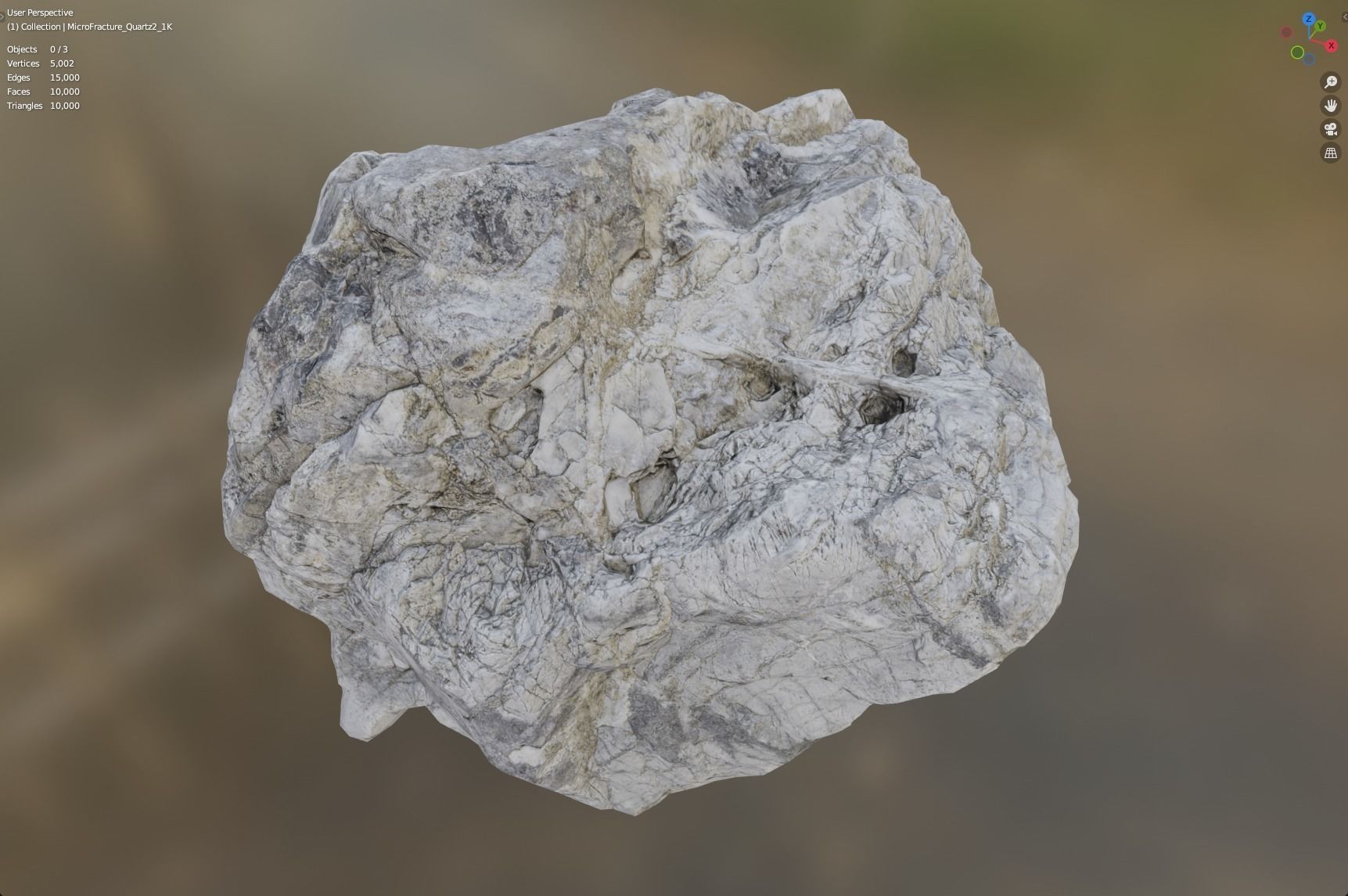 MicroFractured Quartz 2 - 8K Textures  Low-poly 3D model_6