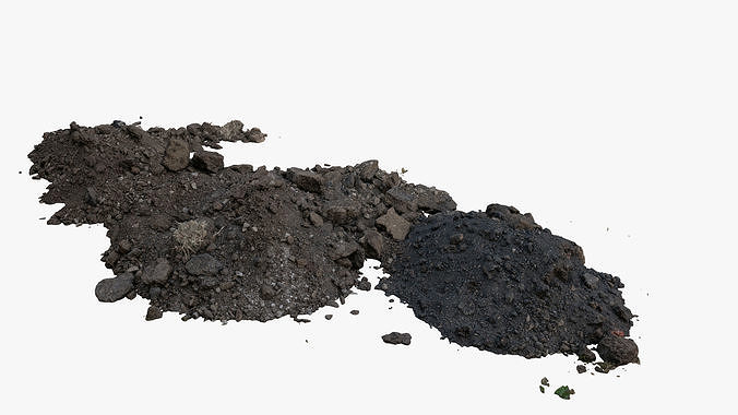 Piles of dark construction gardening soil pile  3D model