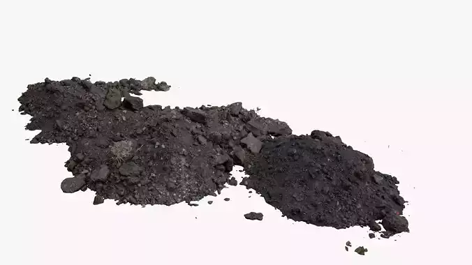 Piles of dark construction gardening soil pile  3D model