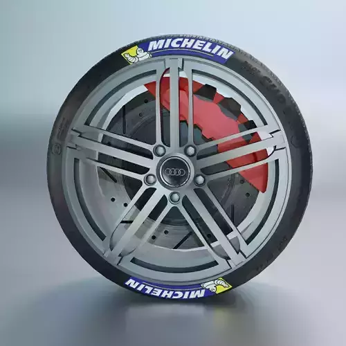 Audi TT Sport Car Wheel Low-poly