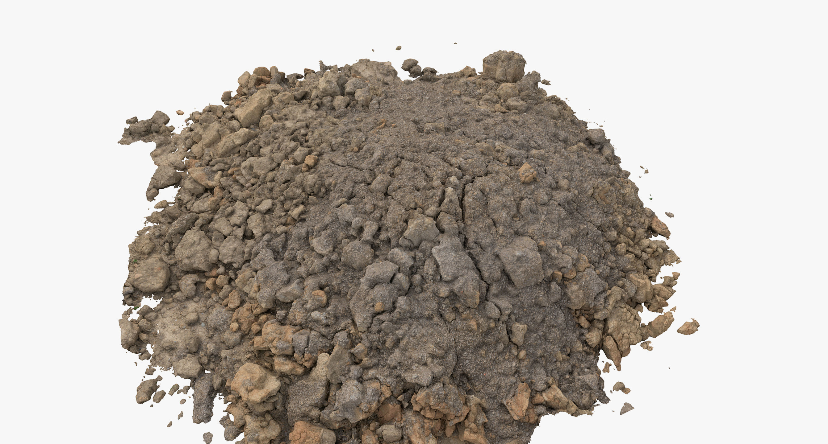 Cracked soil pile 3D model_4