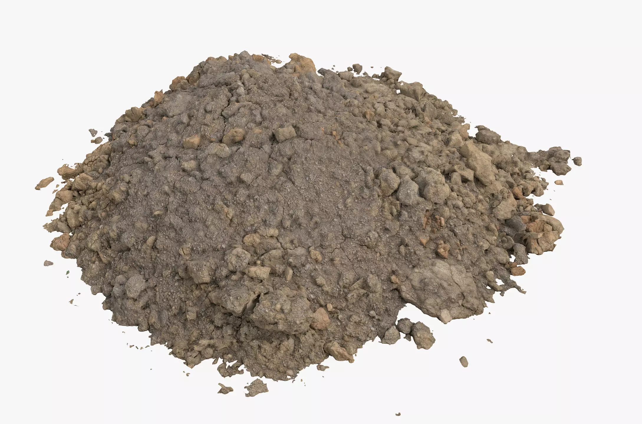 Cracked soil pile 3D model_0