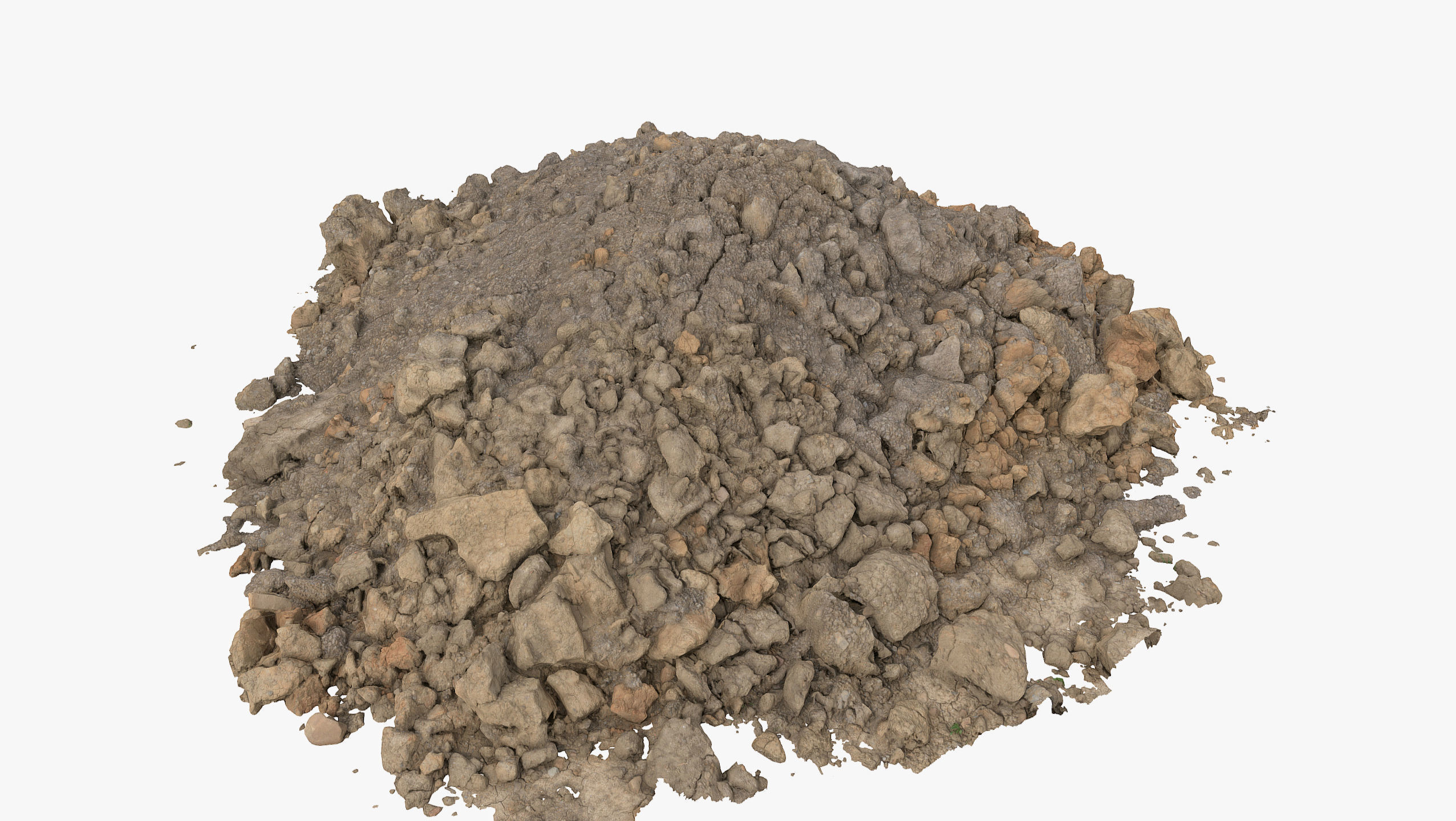 Cracked soil pile 3D model_2