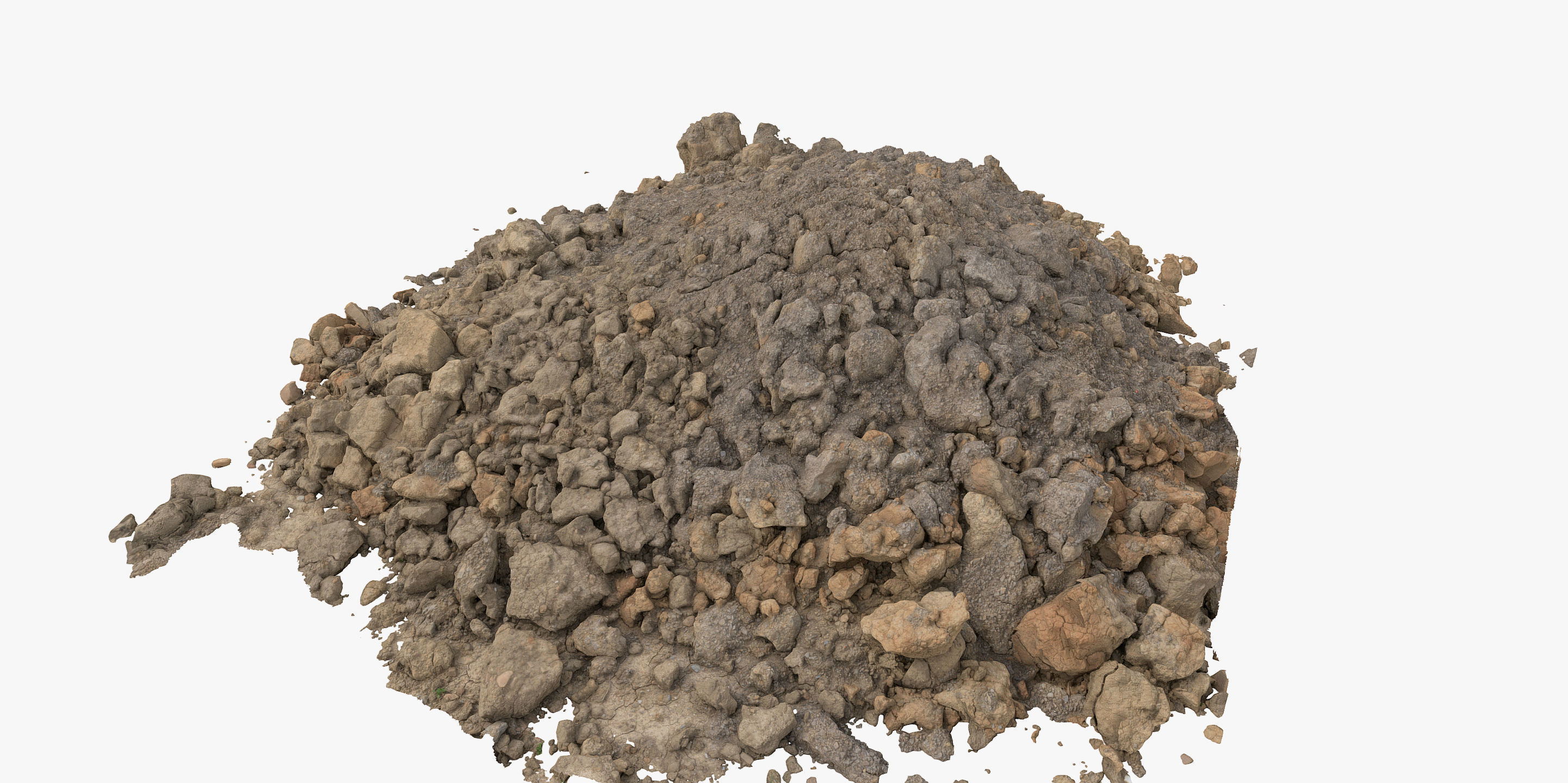 Cracked soil pile 3D model_3