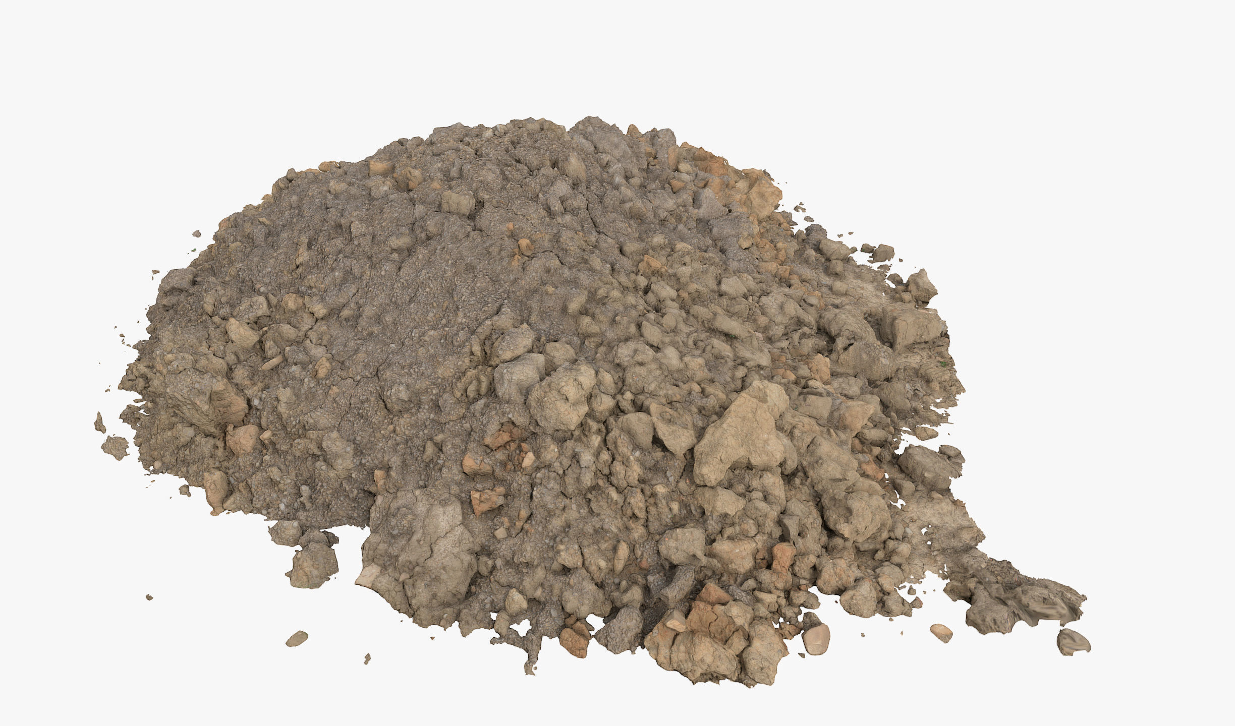 Cracked soil pile 3D model_1