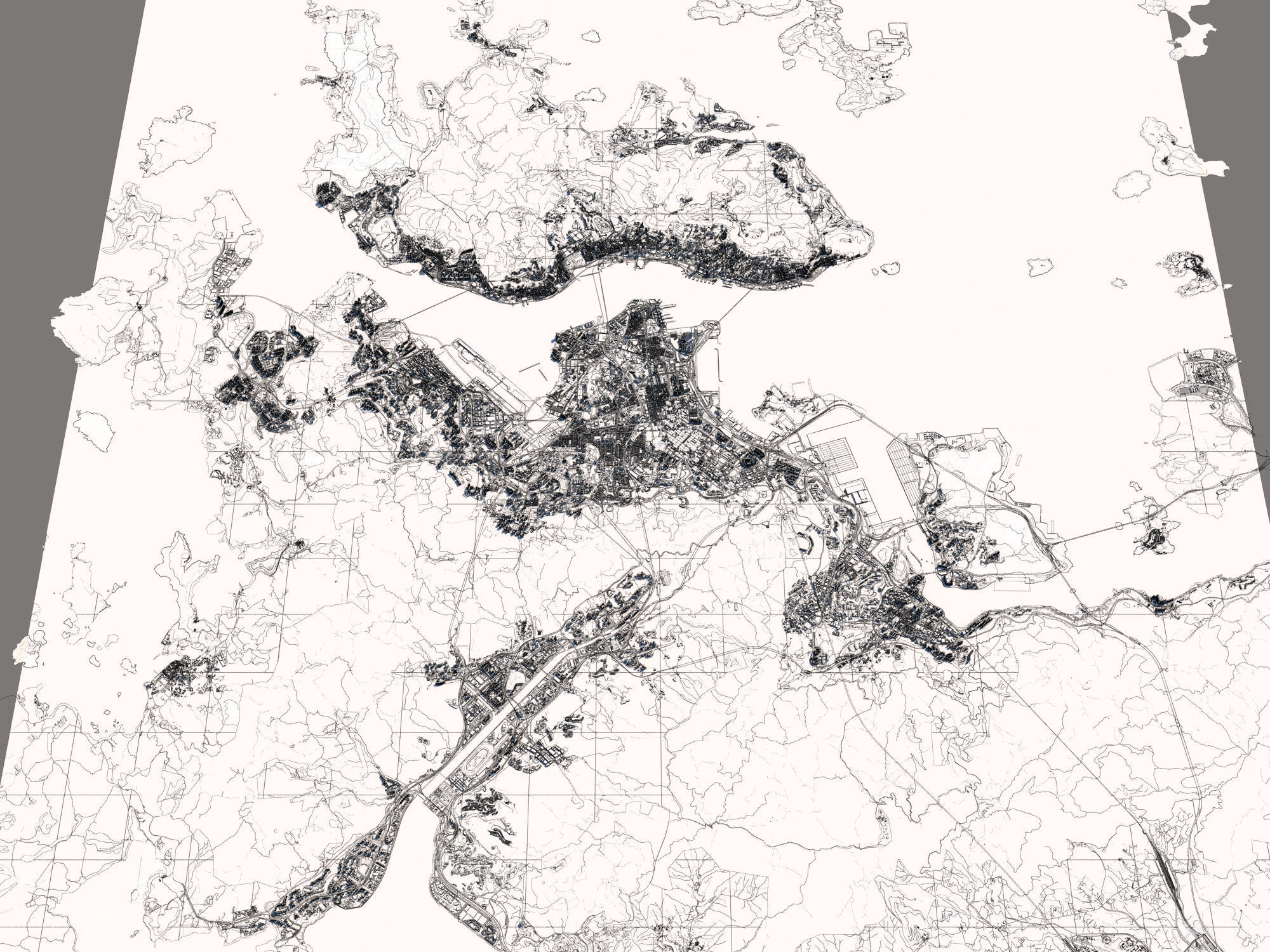 Hong Kong SAR China 30x30km 3D City Map 3D model_15