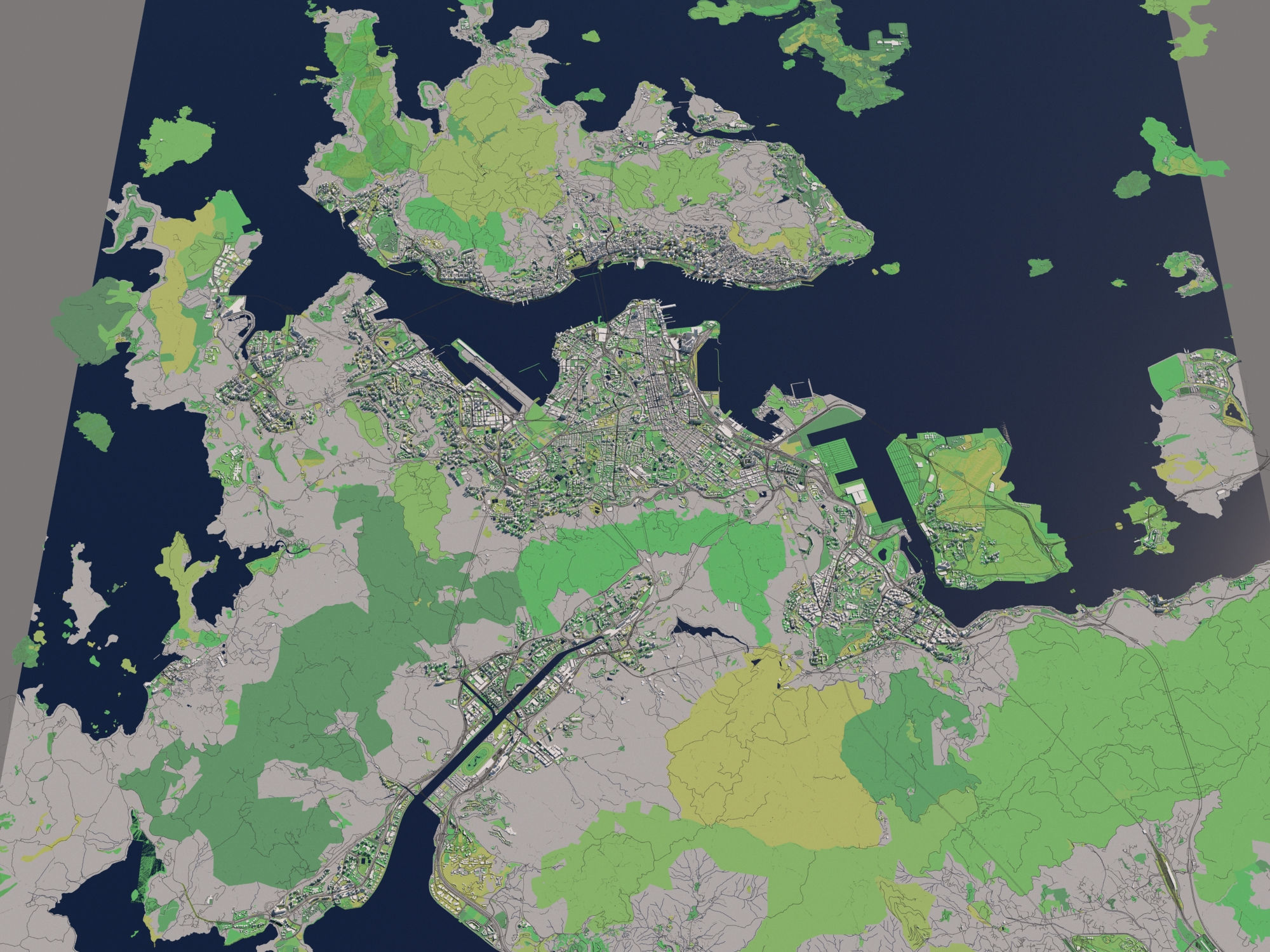 Hong Kong SAR China 30x30km 3D City Map 3D model_5