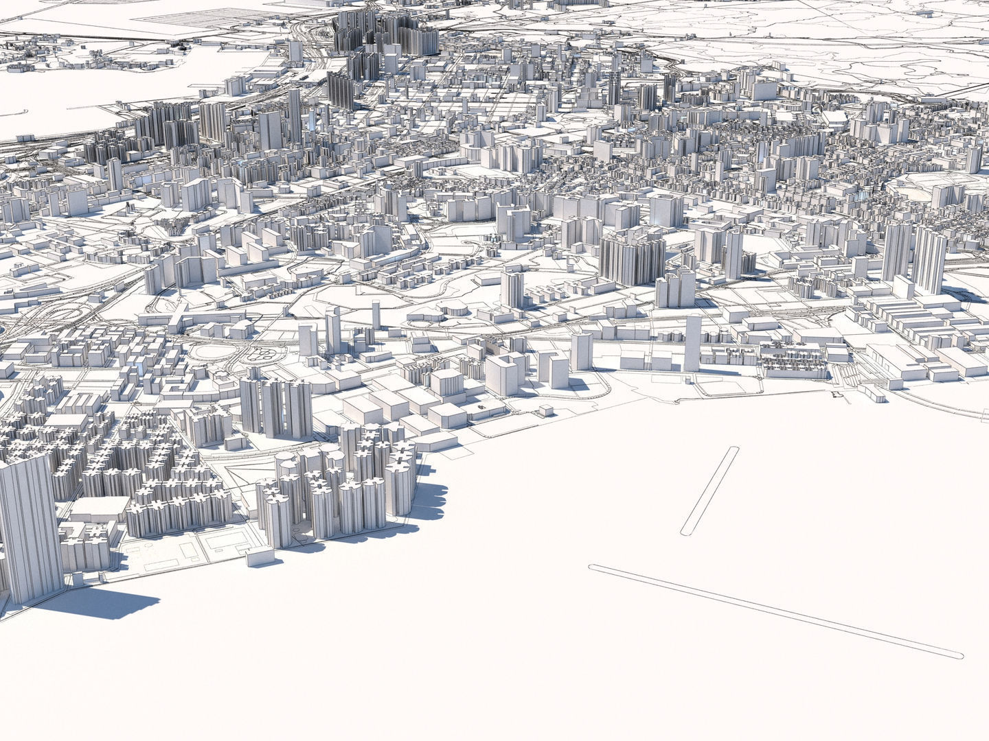 Hong Kong SAR China 30x30km 3D City Map 3D model_19