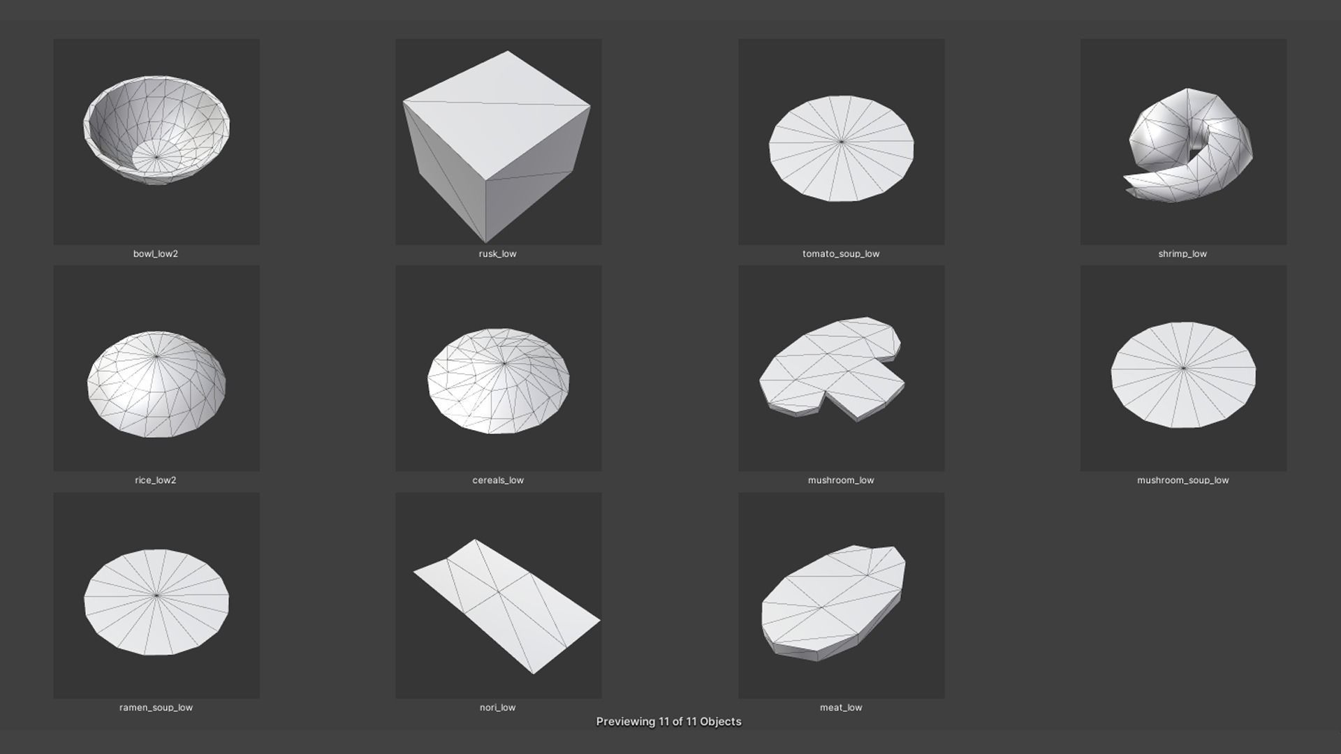 Stylized Soups and Porridge Low-poly 3D model_7
