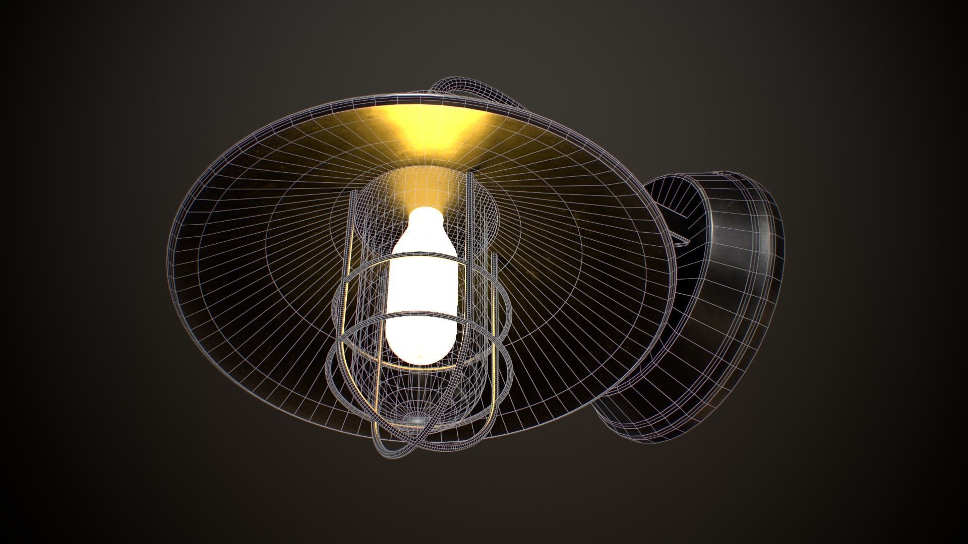 Industrial Street Lamp Low-poly 3D model_14