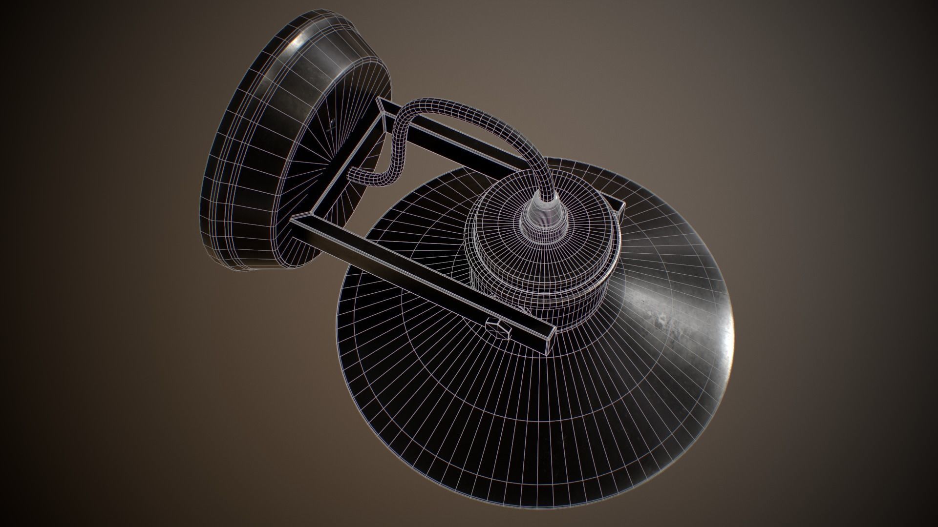 Industrial Street Lamp Low-poly 3D model_15