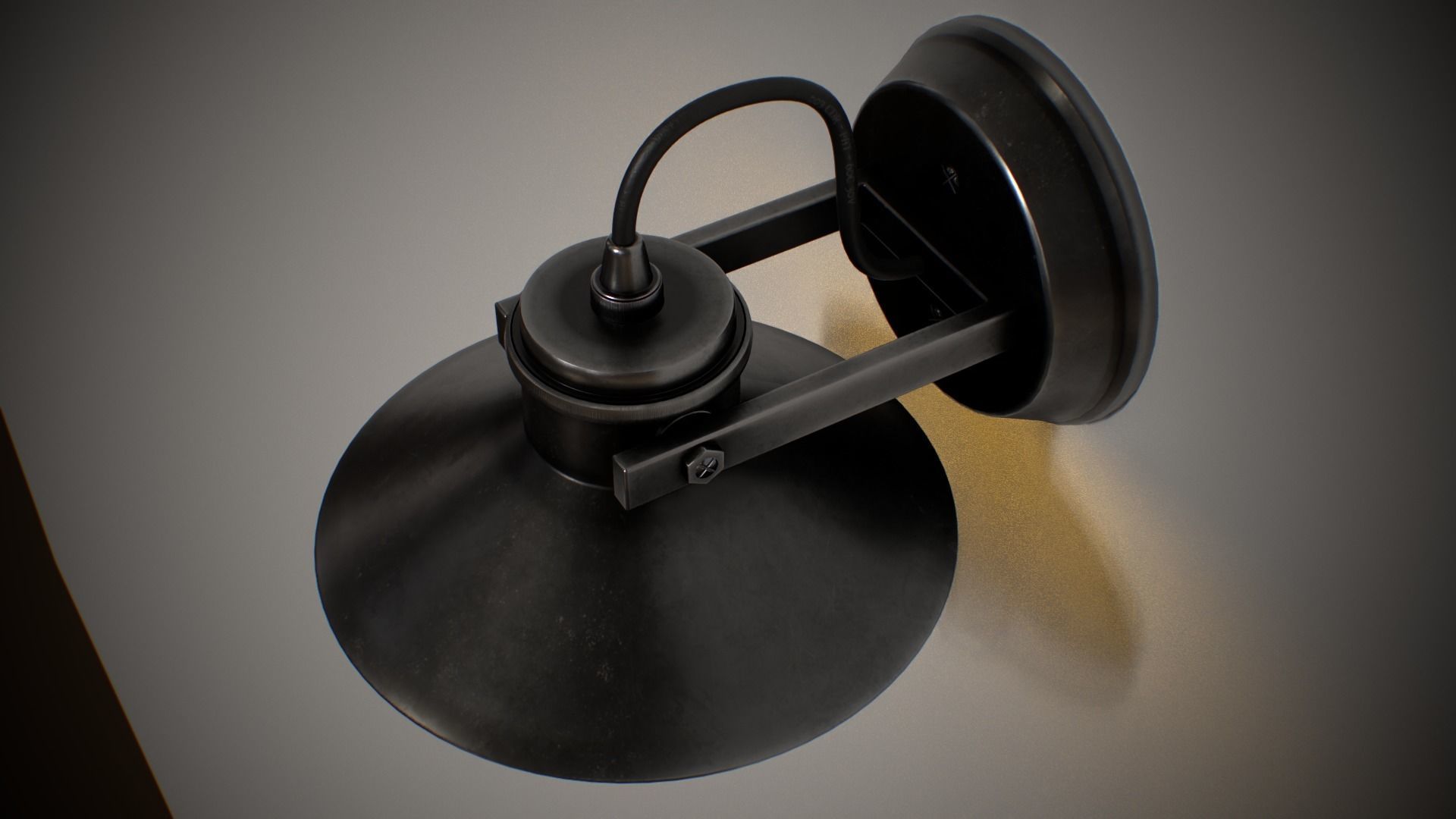 Industrial Street Lamp Low-poly 3D model_8