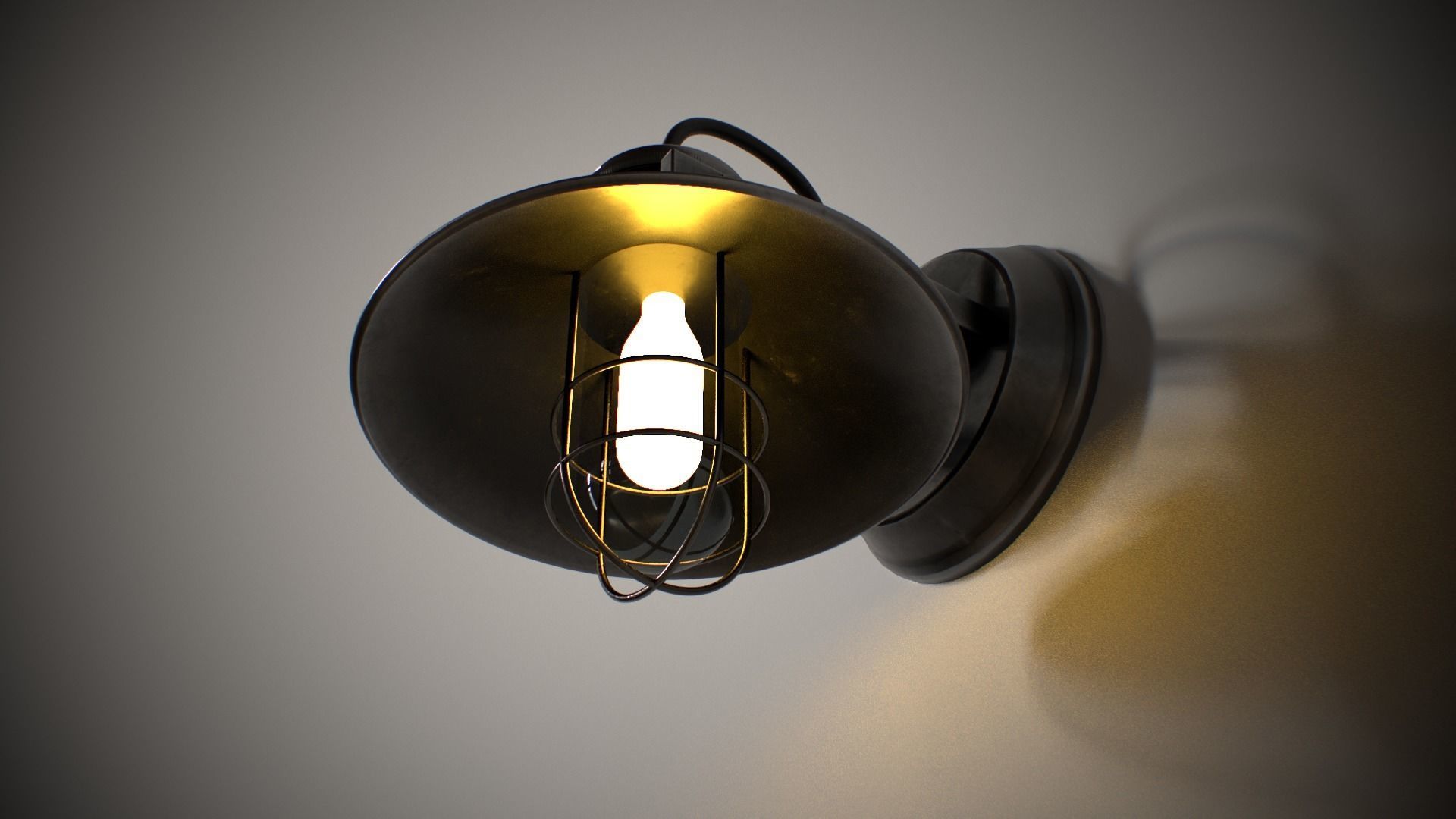 Industrial Street Lamp Low-poly 3D model_11