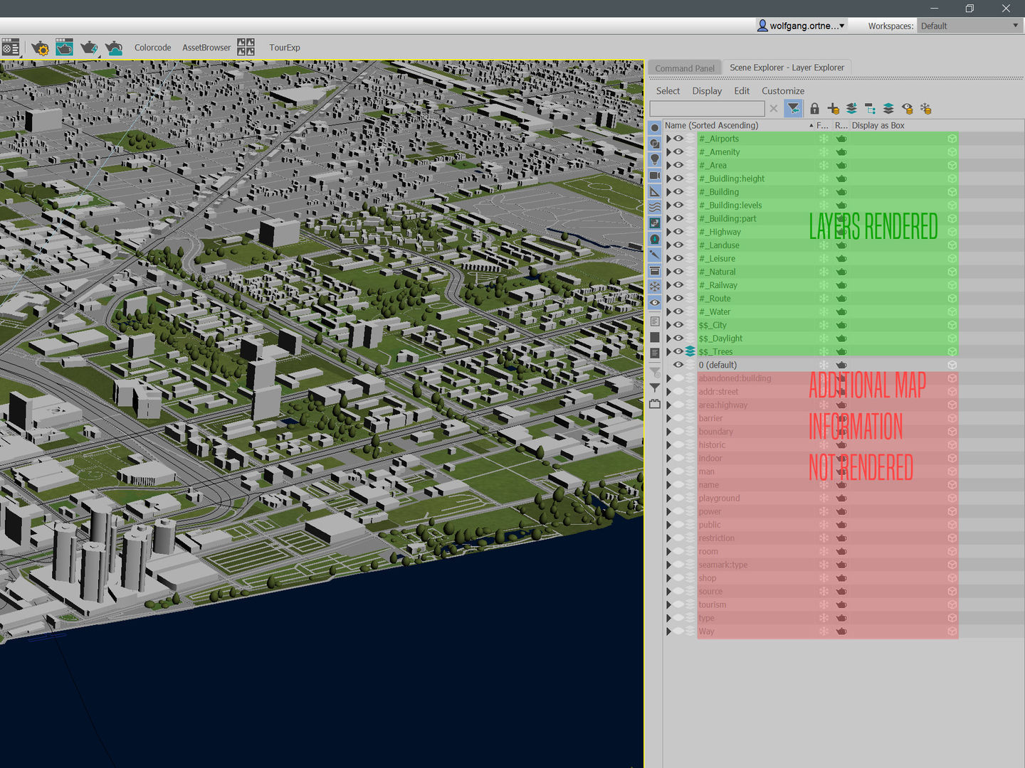 Detroit 50x50km 3D City Map Model 3D model_15