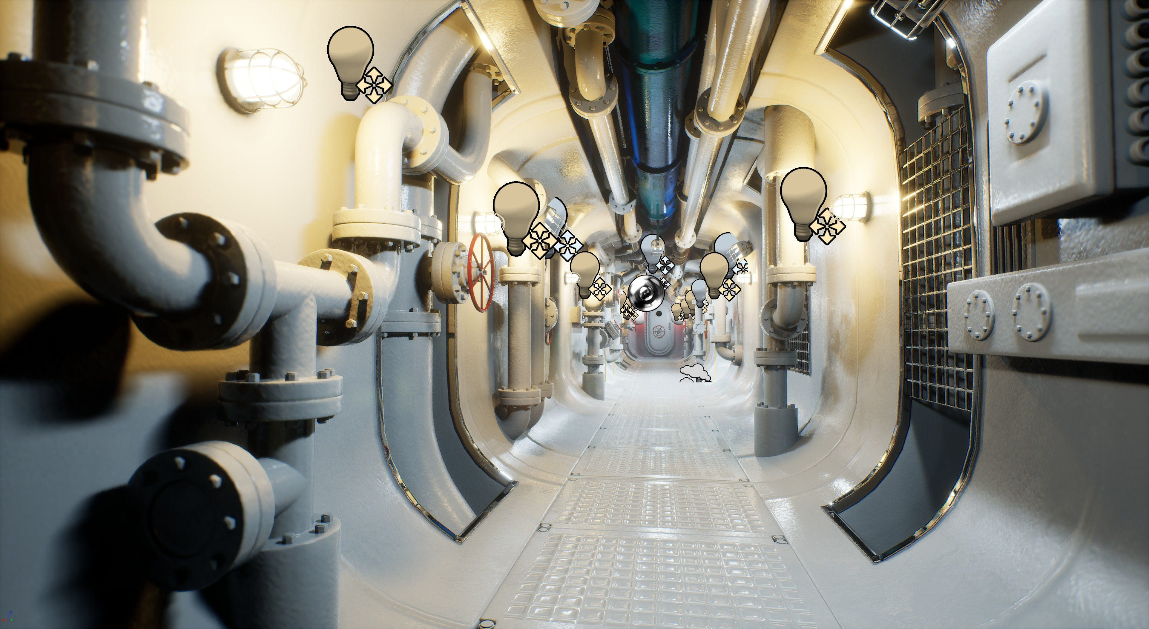 Submarine Industrial Corridor 002 UE4 3D model_23