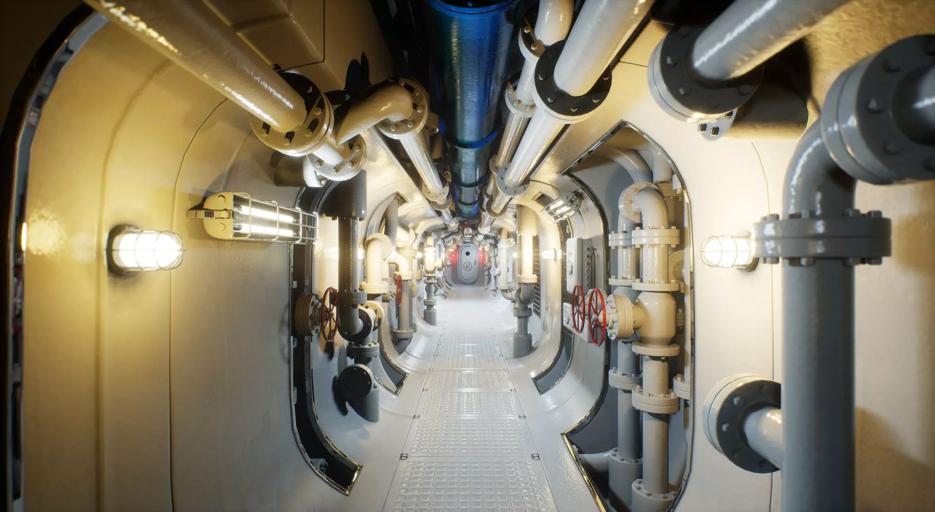 Submarine Industrial Corridor 002 UE4 3D model_0