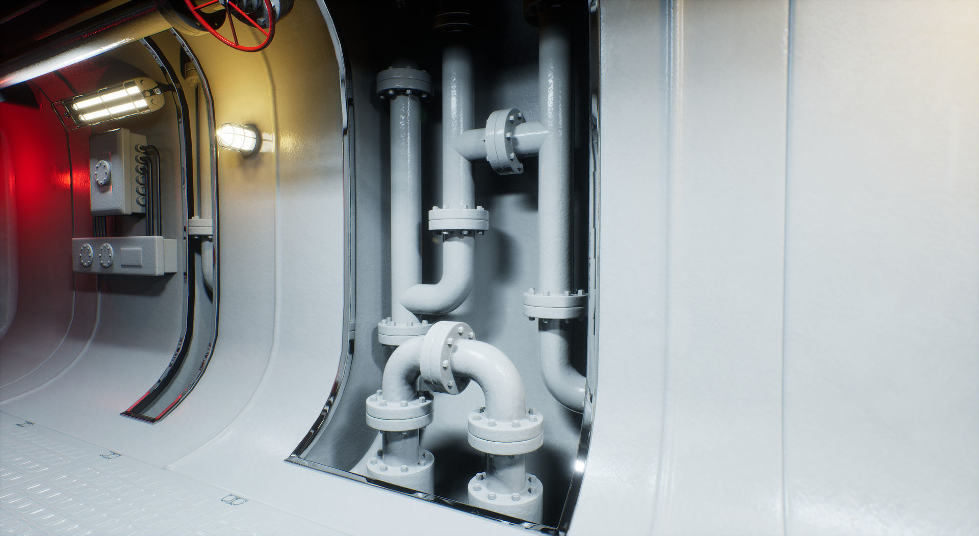 Submarine Industrial Corridor 002 UE4 3D model_10