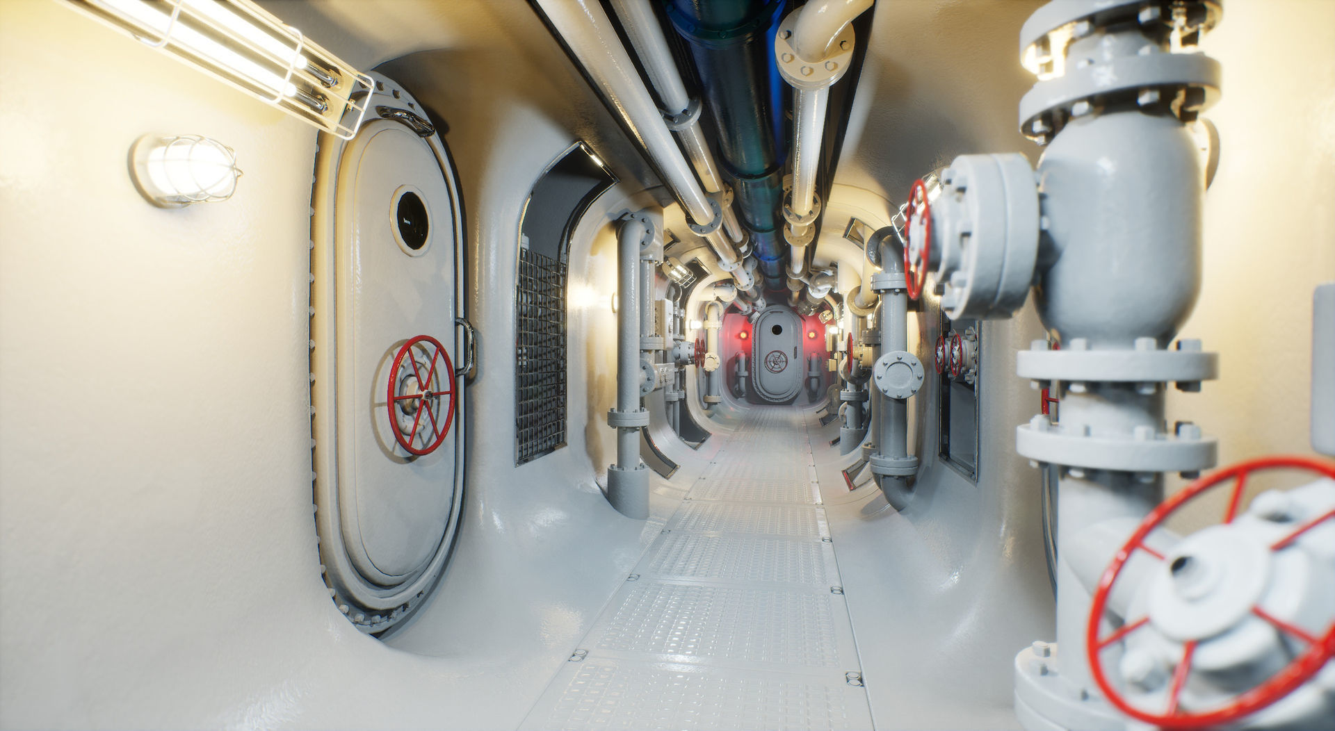 Submarine Industrial Corridor 002 UE4 3D model_13