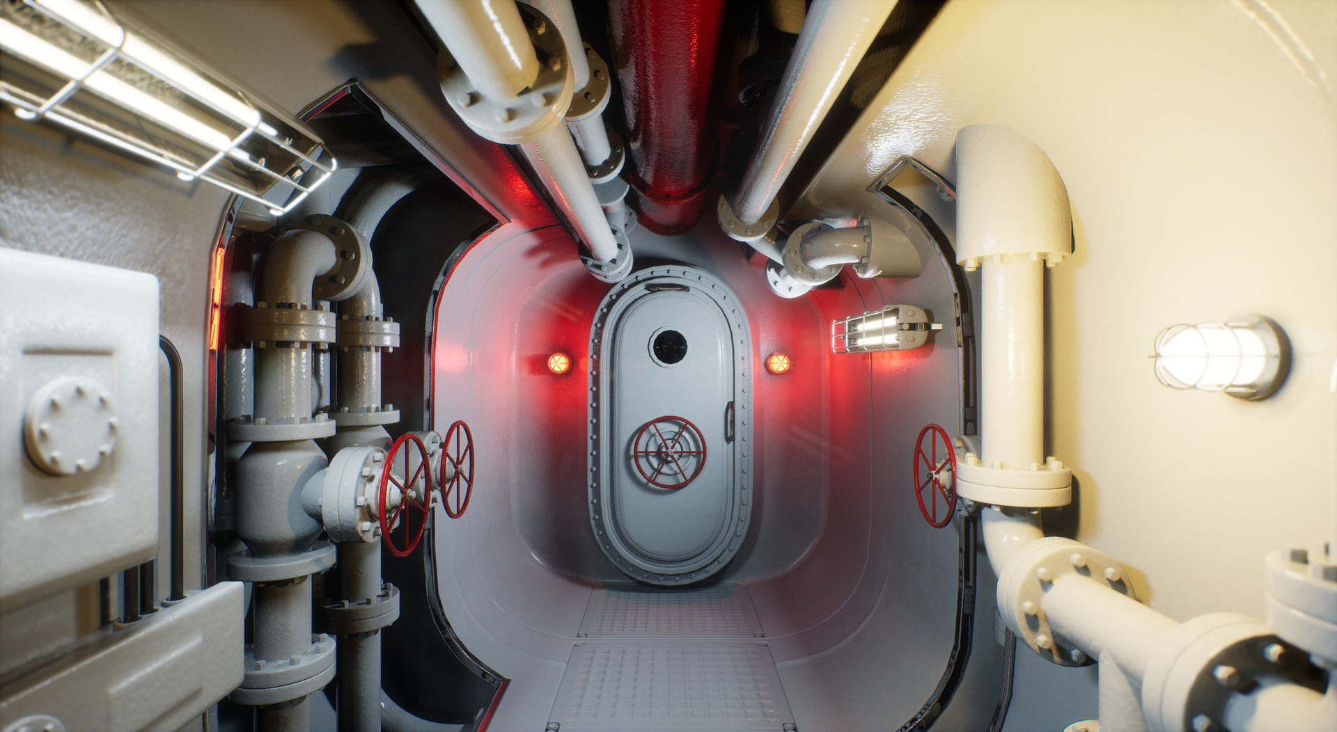 Submarine Industrial Corridor 002 UE4 3D model_6