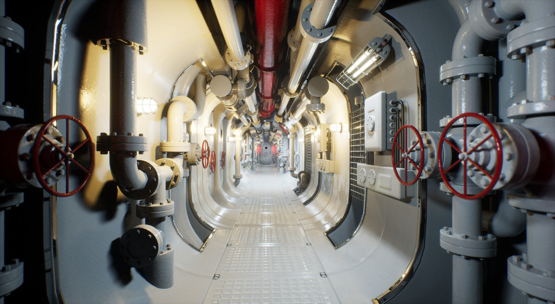 Submarine Industrial Corridor 002 UE4 3D model_17