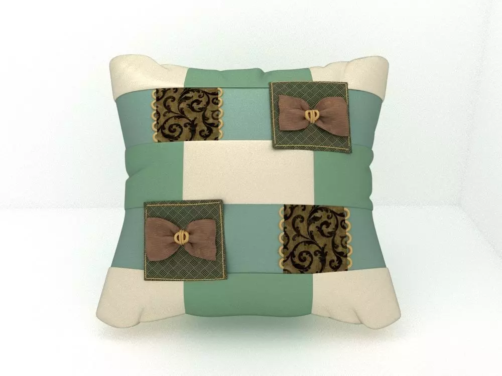 pillow with bows 3D model_0