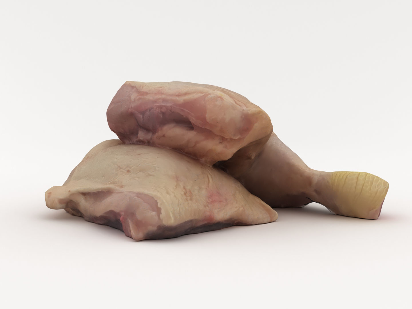 Raw Chicken Leg 3D model_7
