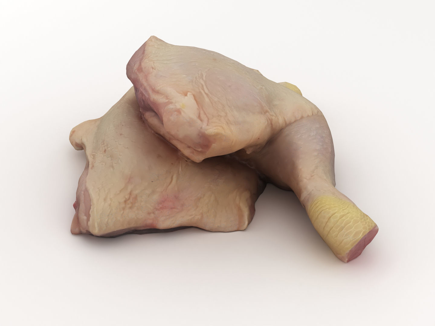 Raw Chicken Leg 3D model_3