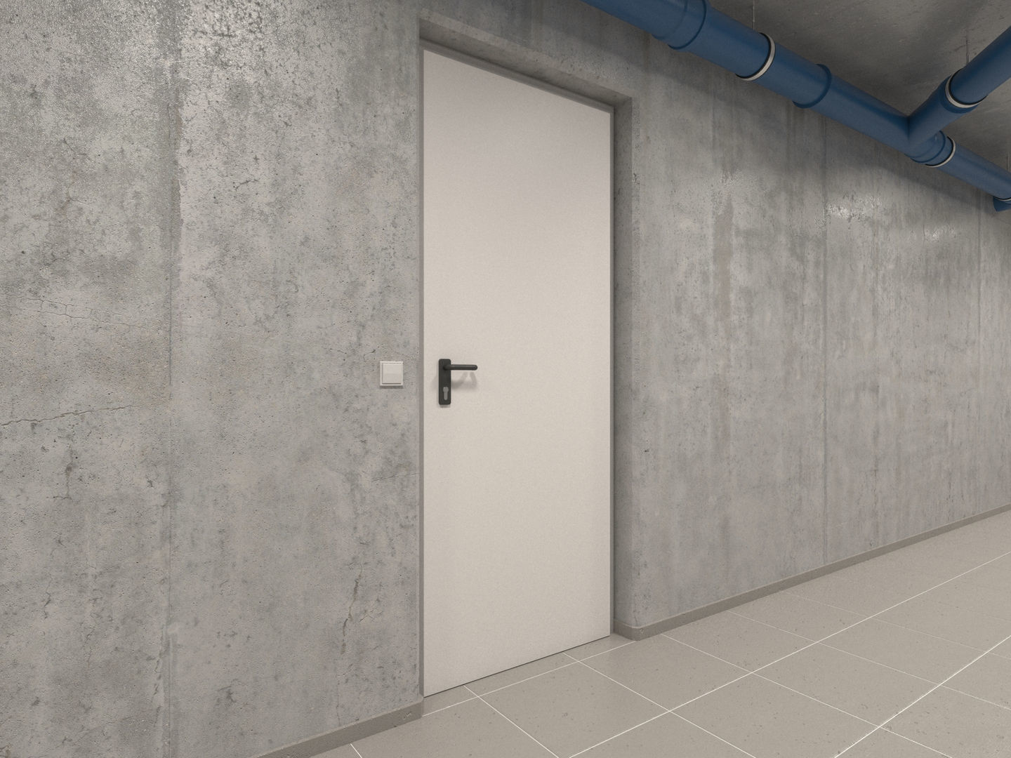 Basement Hallway Corridor 02 3D model_8