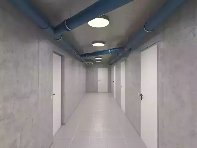 Basement Hallway Corridor 02 3D model