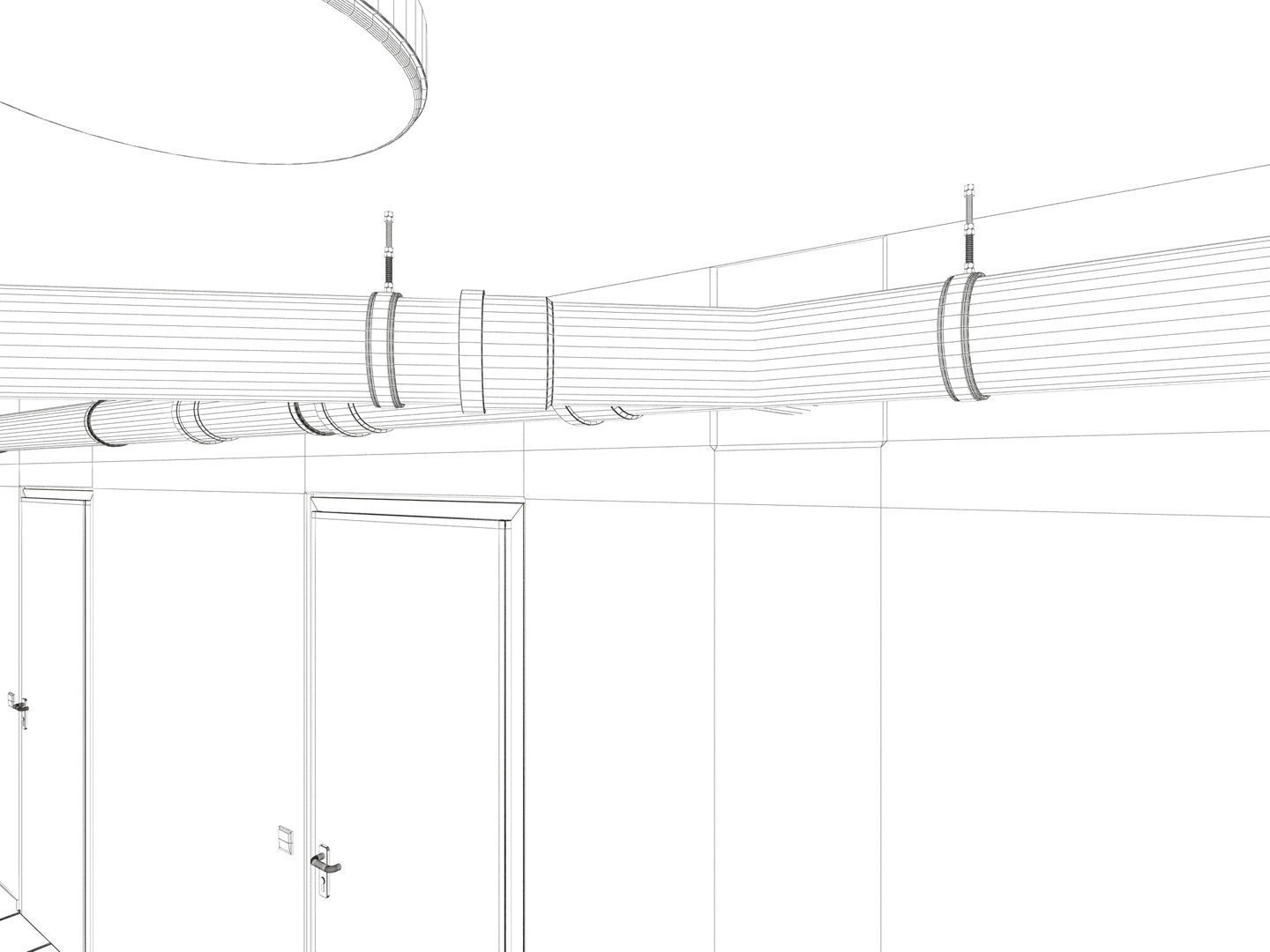 Basement Hallway Corridor 02 3D model_10