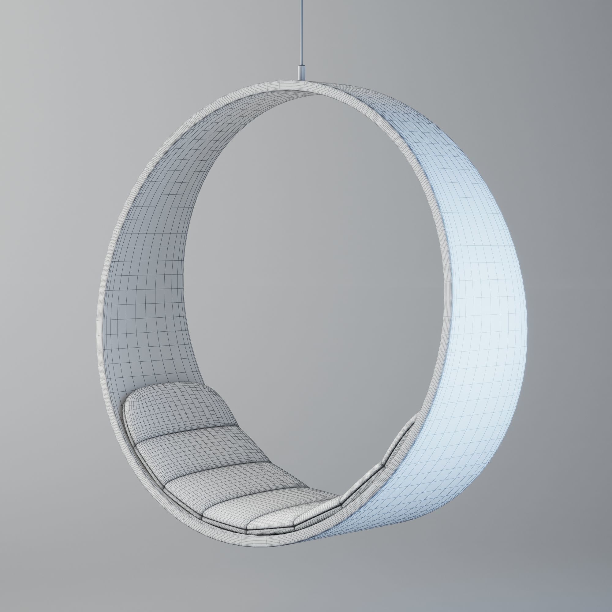 Swing chair Low-poly 3D model_3