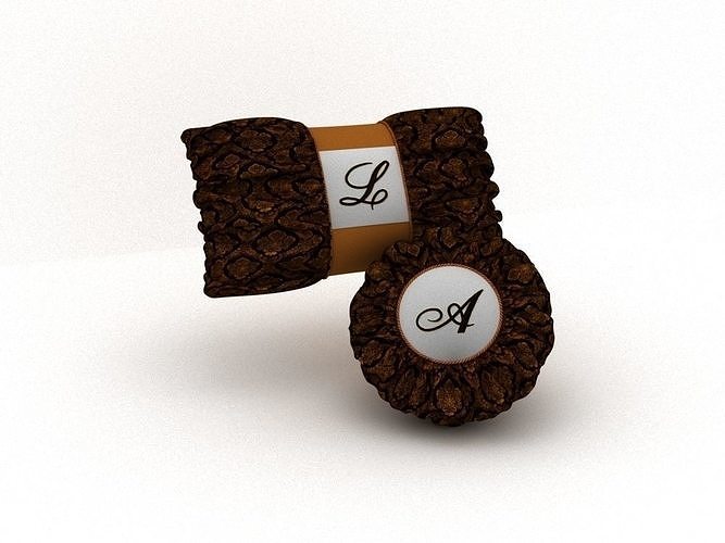 pillow chocolate bar with monogram 3D model