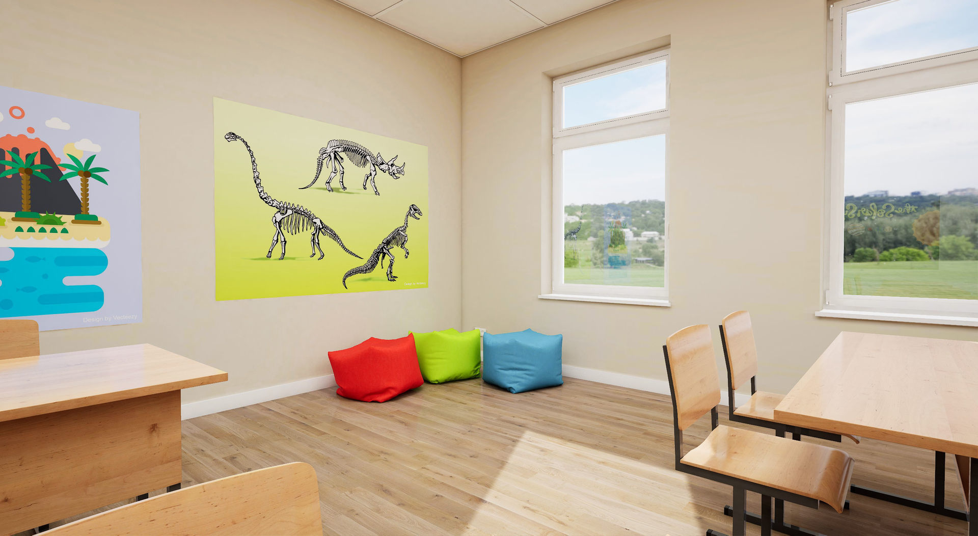 Classroom UE4 3D model_12