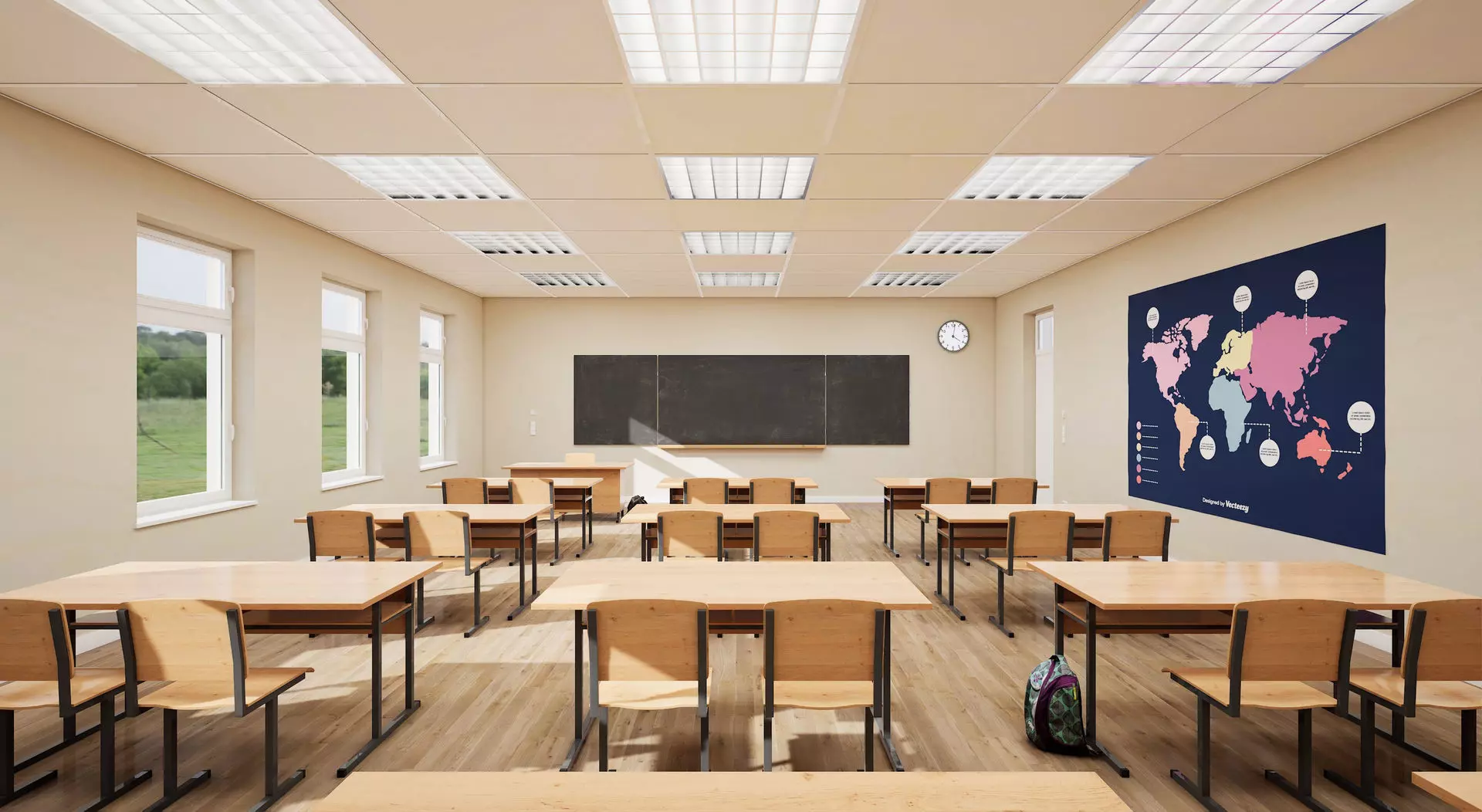 Classroom UE4 3D model_0
