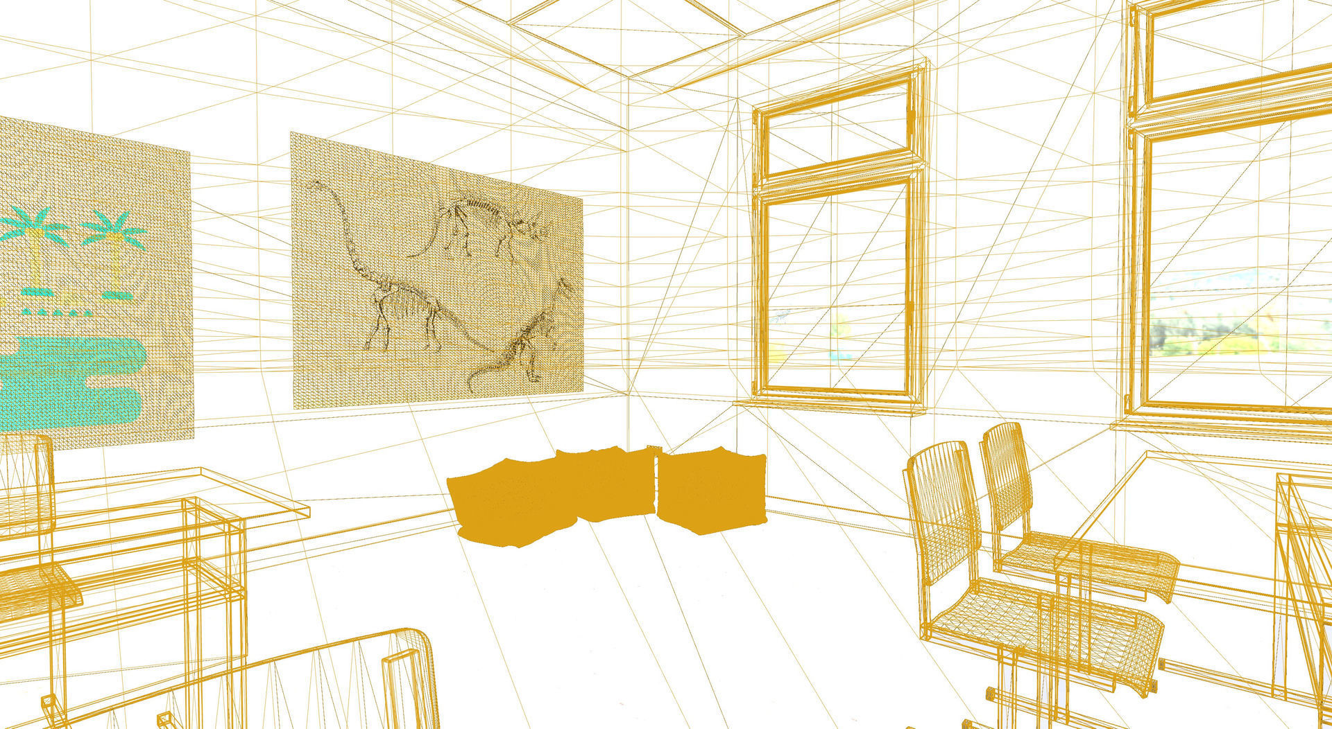 Classroom UE4 3D model_13