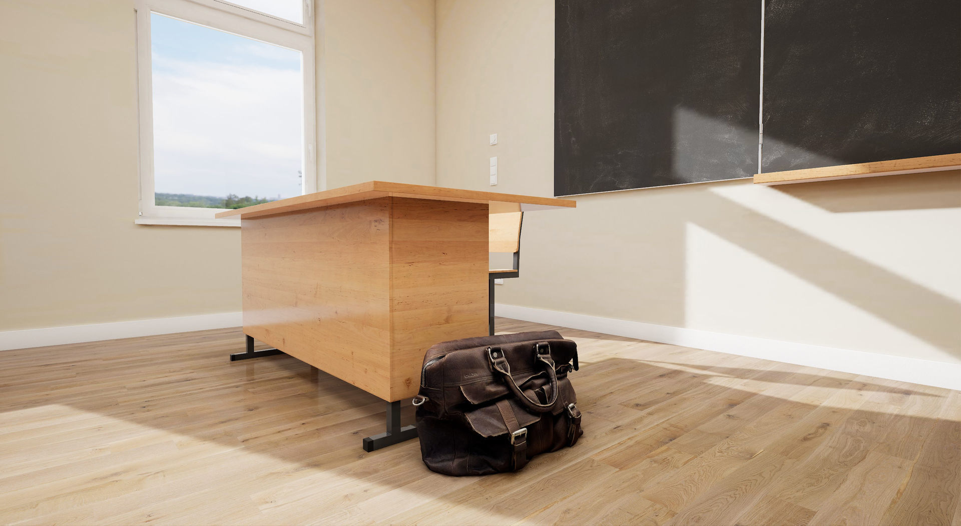 Classroom UE4 3D model_11