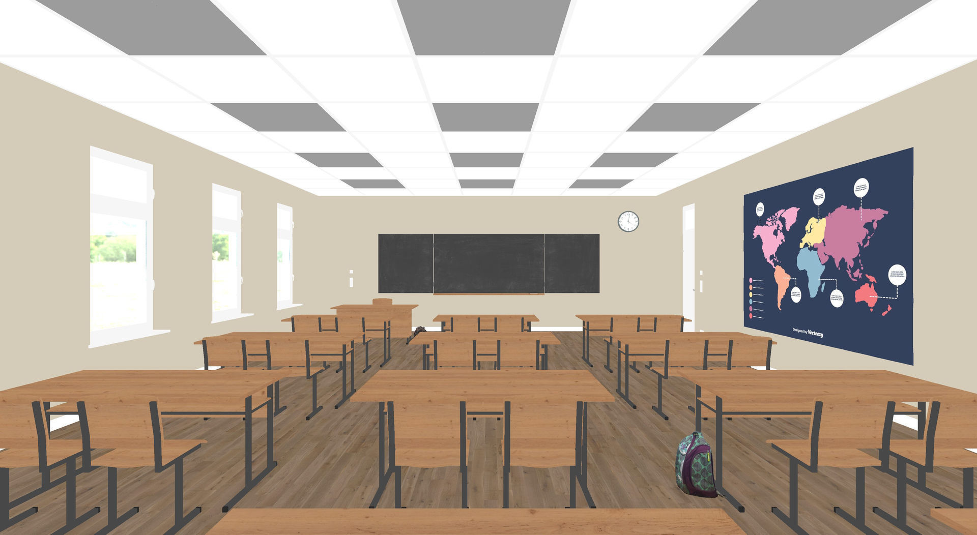 Classroom UE4 3D model_22