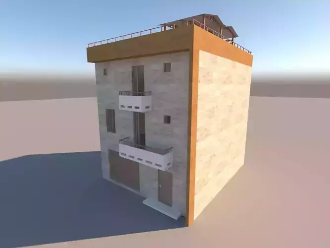 residential building low poly